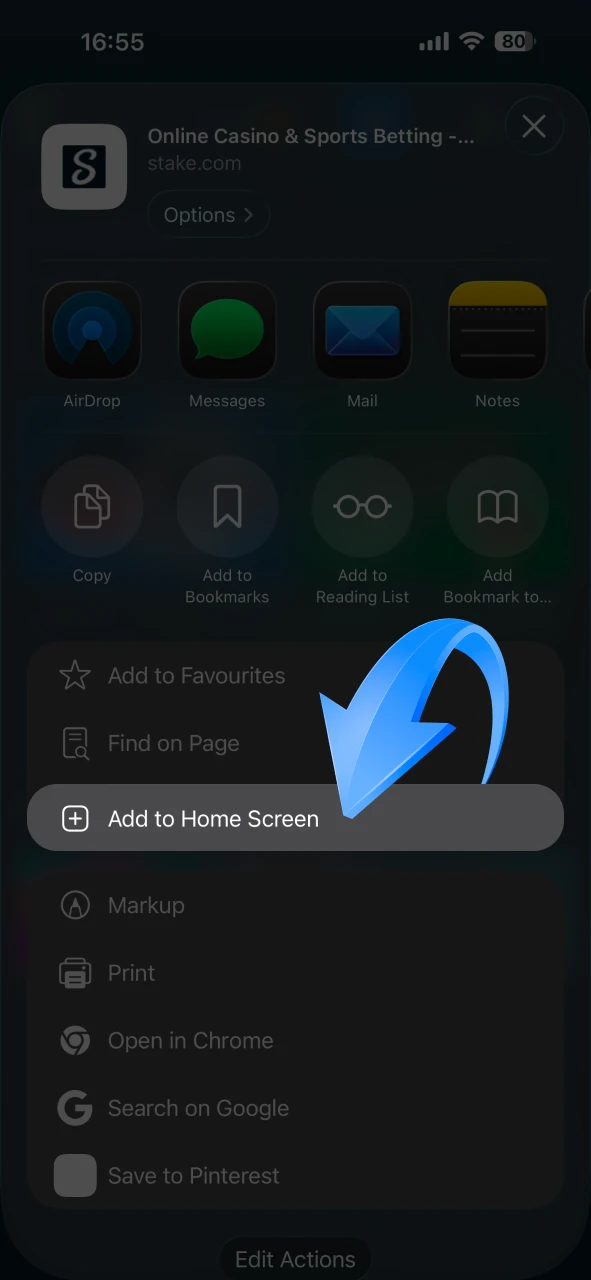 Add Stake icon to your home screen.