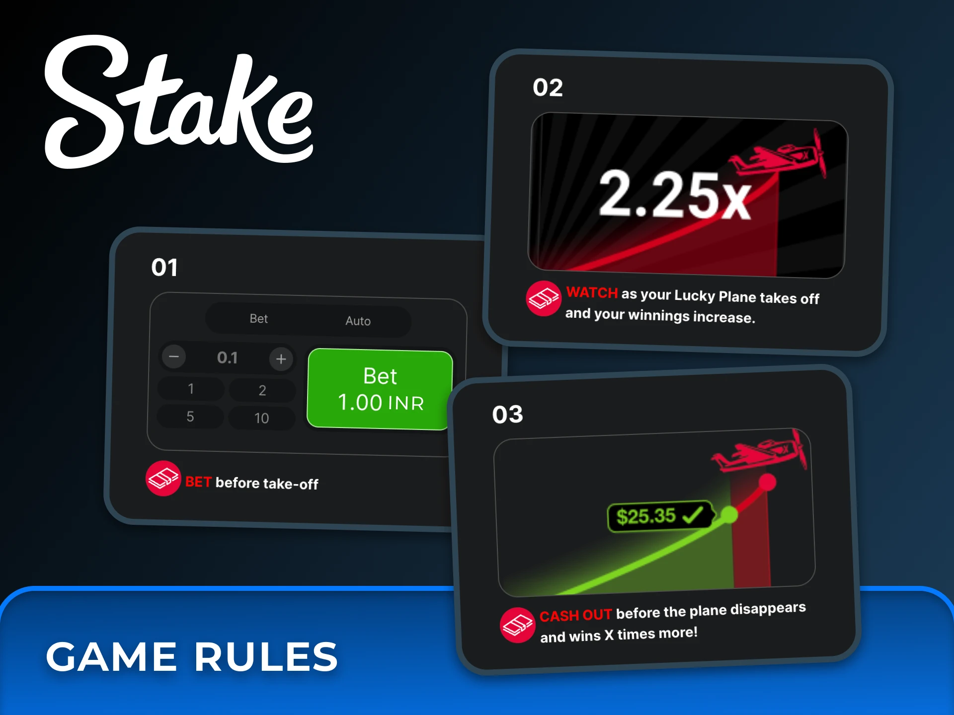 Learn the Aviator game rules before playing at Stake.
