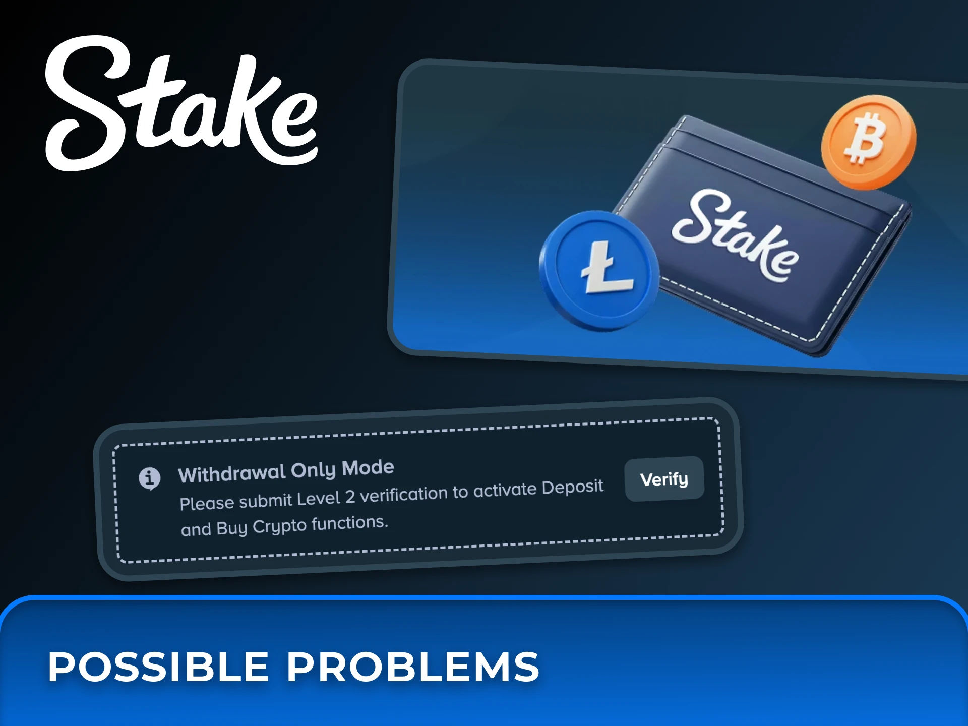 Meet some possible deposit problems at Stake platform.