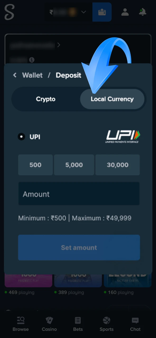 Make a deposit to your Stake account.
