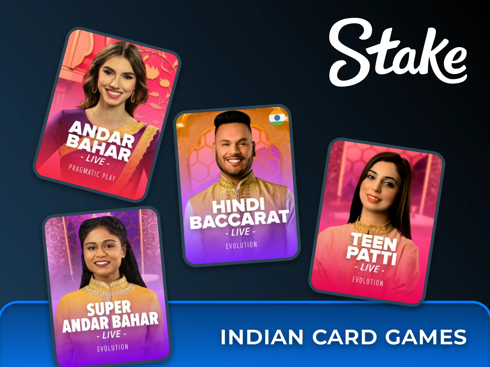 Stake offers Indian players to try local dealers games.