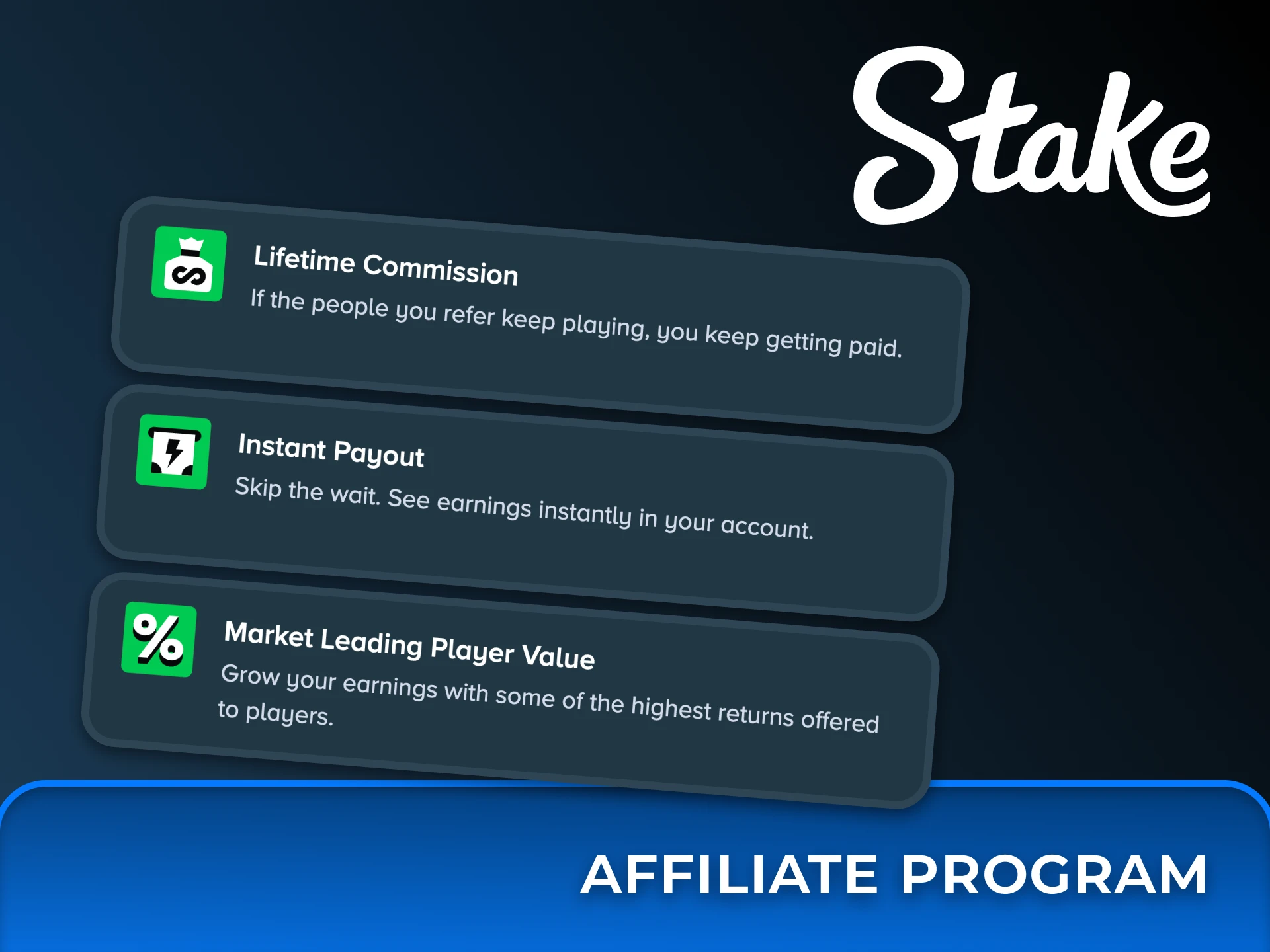 Start earning money with Stake affiliate program.