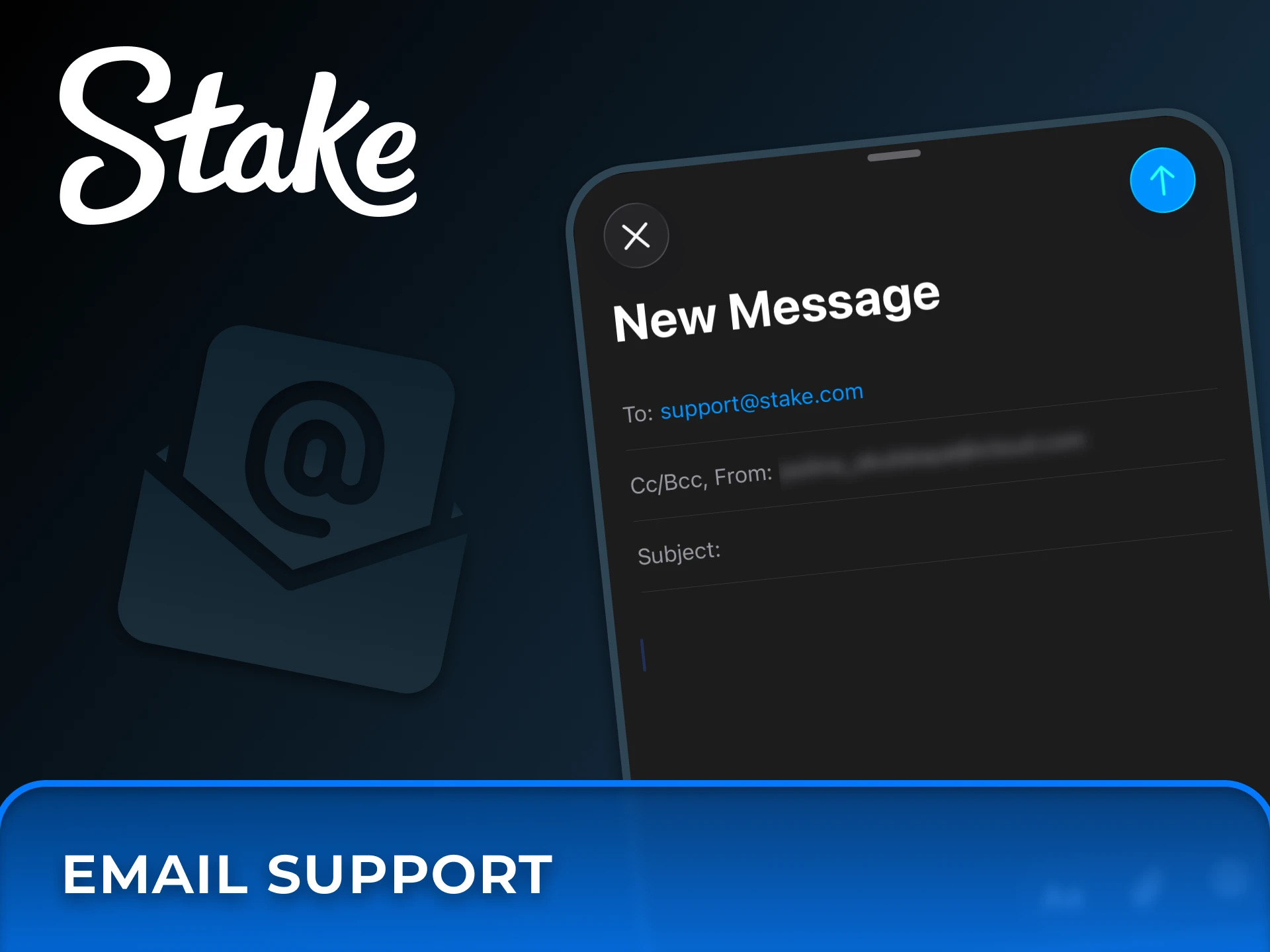 You can contact Stake support team by using an email.