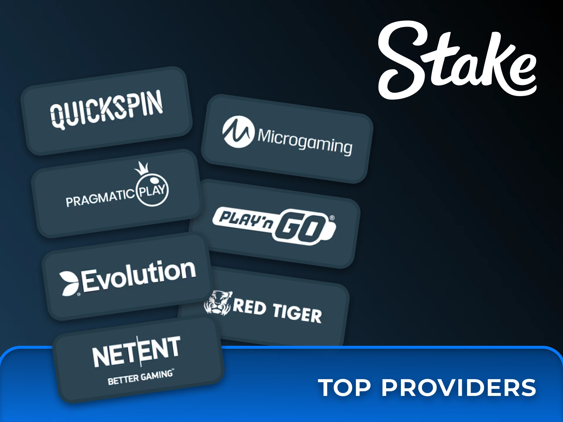 You can find games from the leading developers at Stake casino.