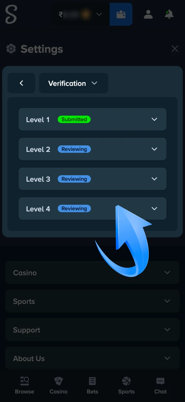 Wait for the Stake support team to review your documents.