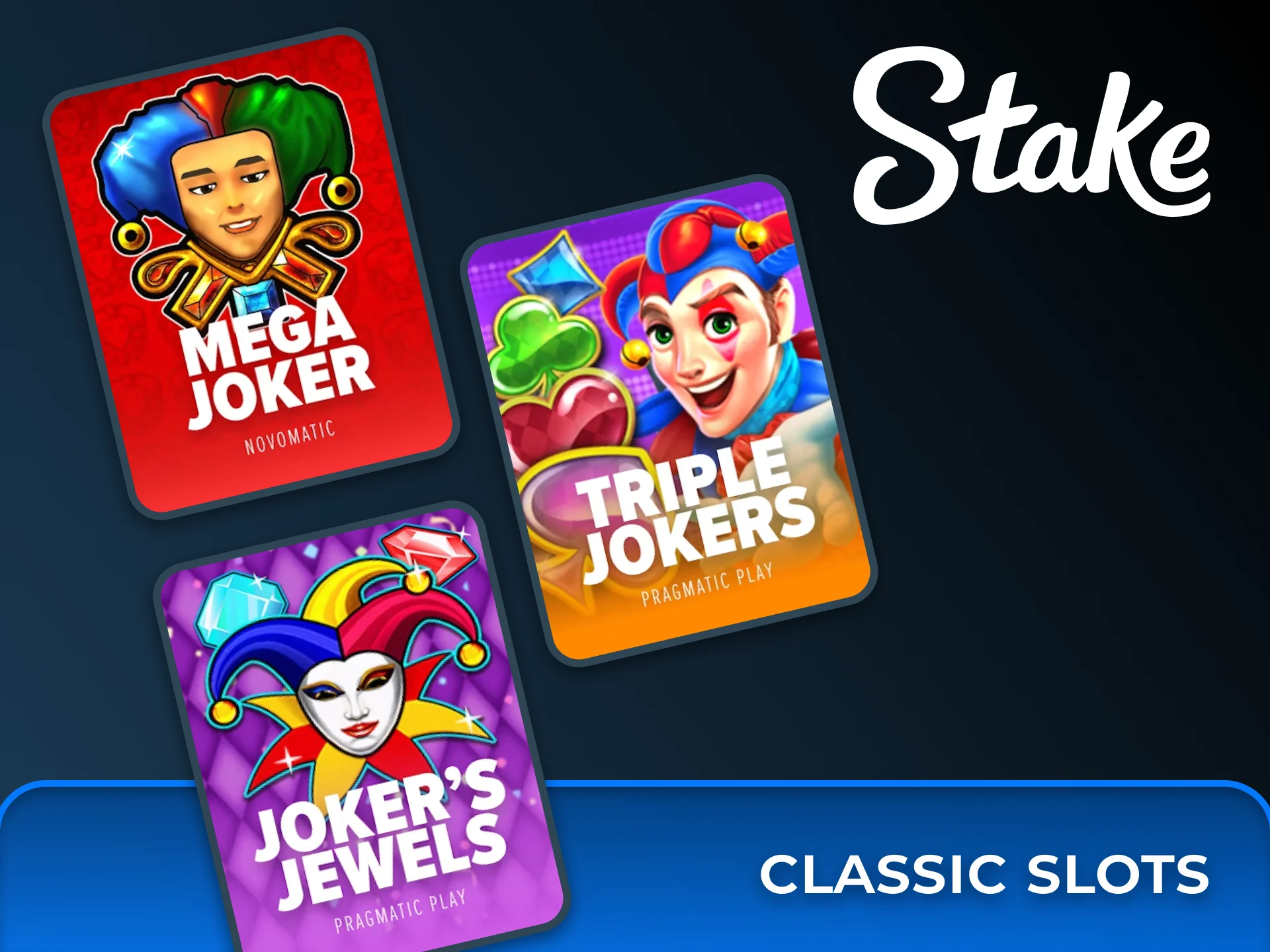 Enjoy traditional gameplay with classic fruit symbols and jokers in the retro slot collection at Stake.