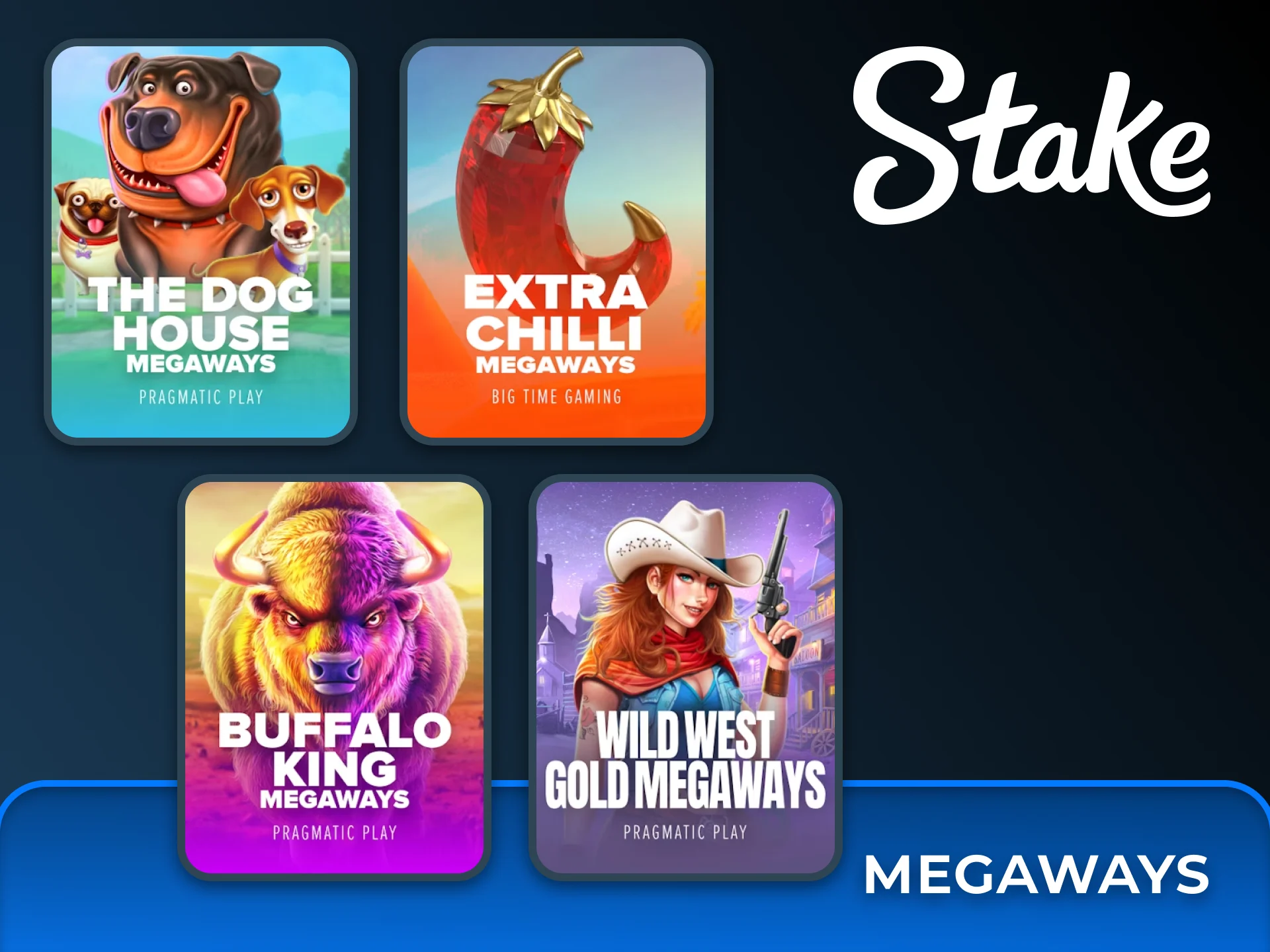 Experience thousands of ways to win with every spin in dynamic Megaways slots offered at Stake.