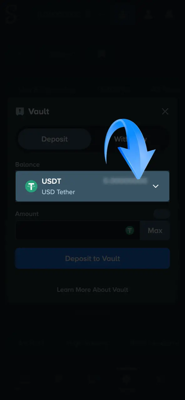 Copy wallet address from the Stake platform for a precise crypto transfer.