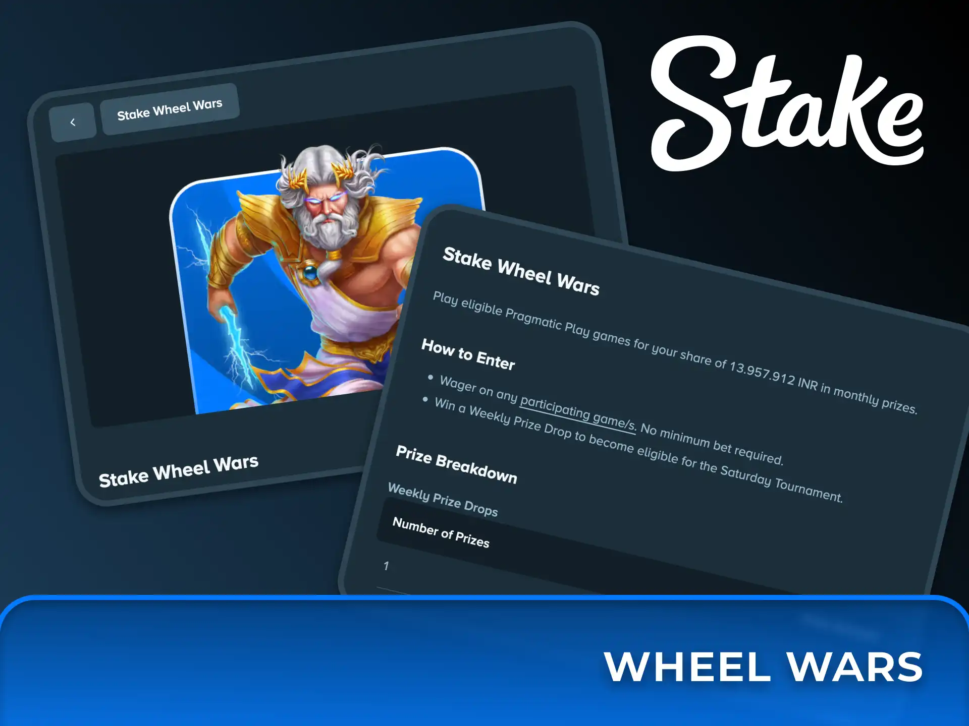 Enter the Stake wheel wars to test your luck and win rewards.