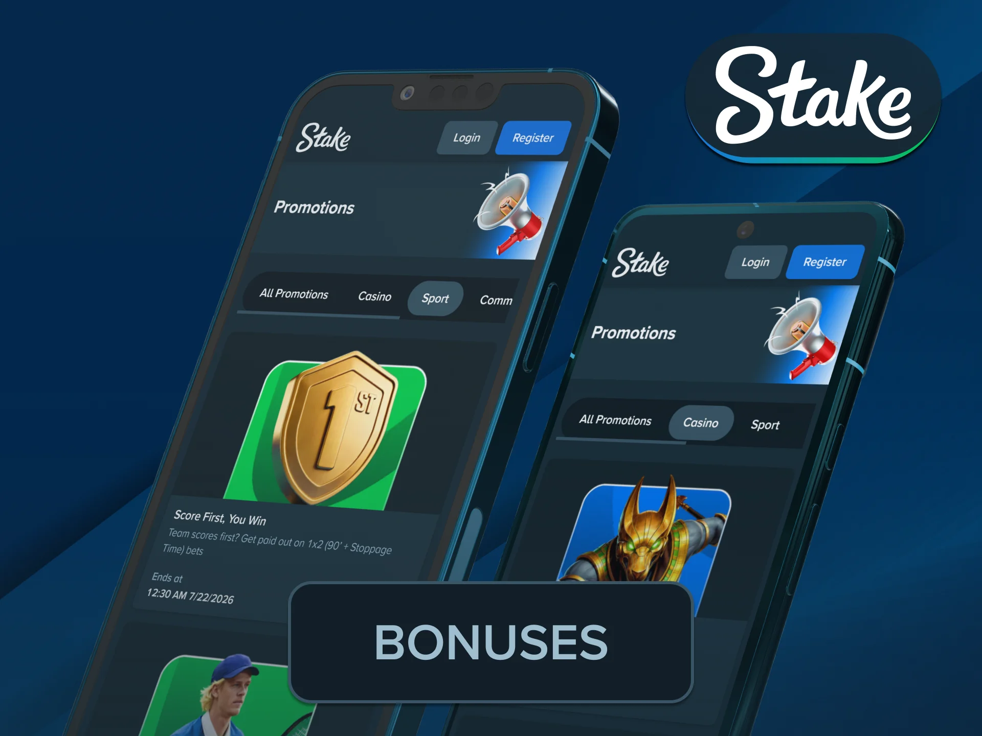 Unlock exclusive welcome promotions listed directly inside the intuitive Stake App.