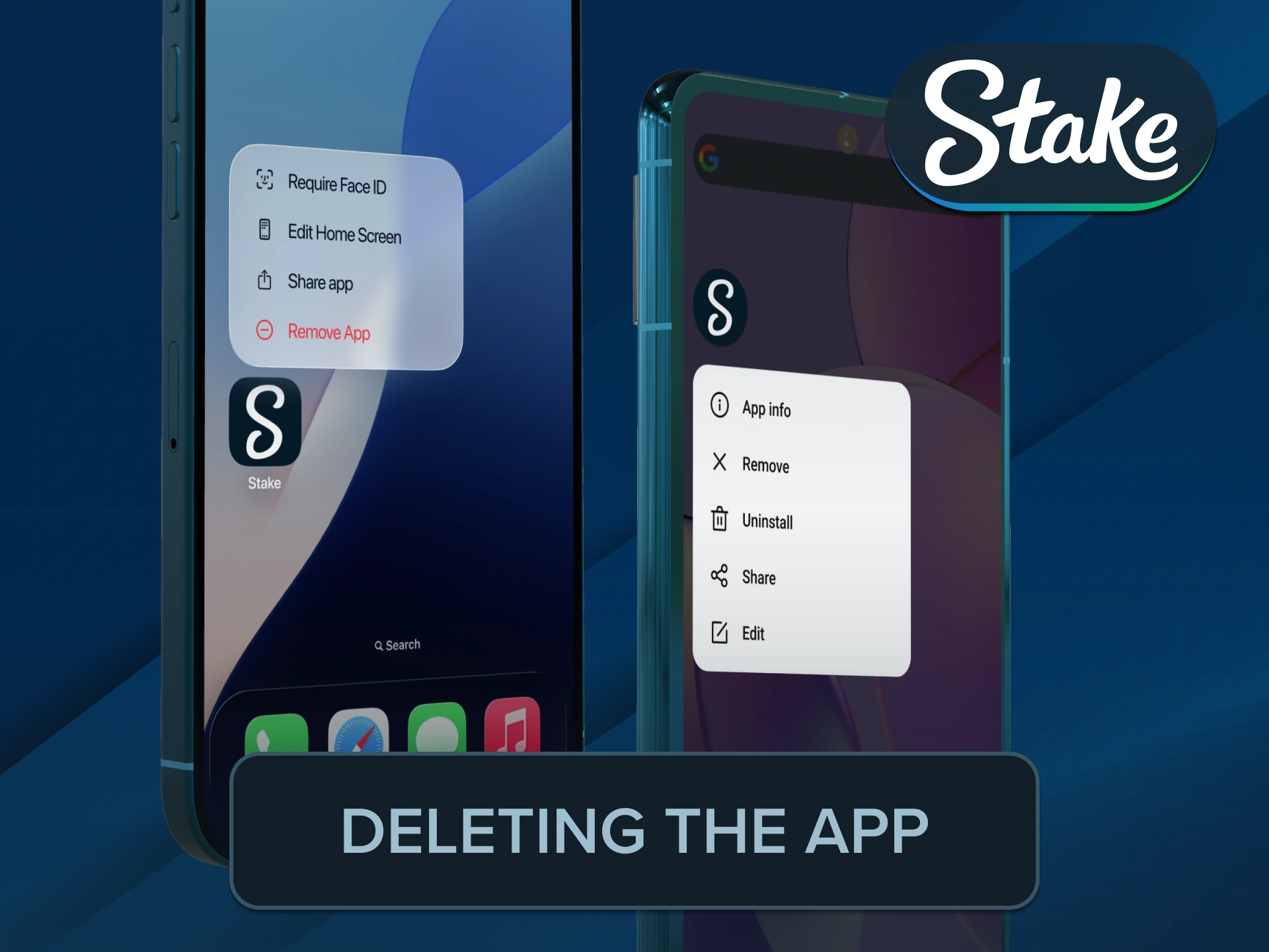 Contact customer support to remove files relating to the Stake App.