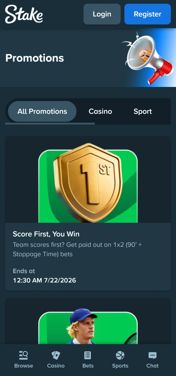 Activate active player reward coupons using the Stake App interface panel.