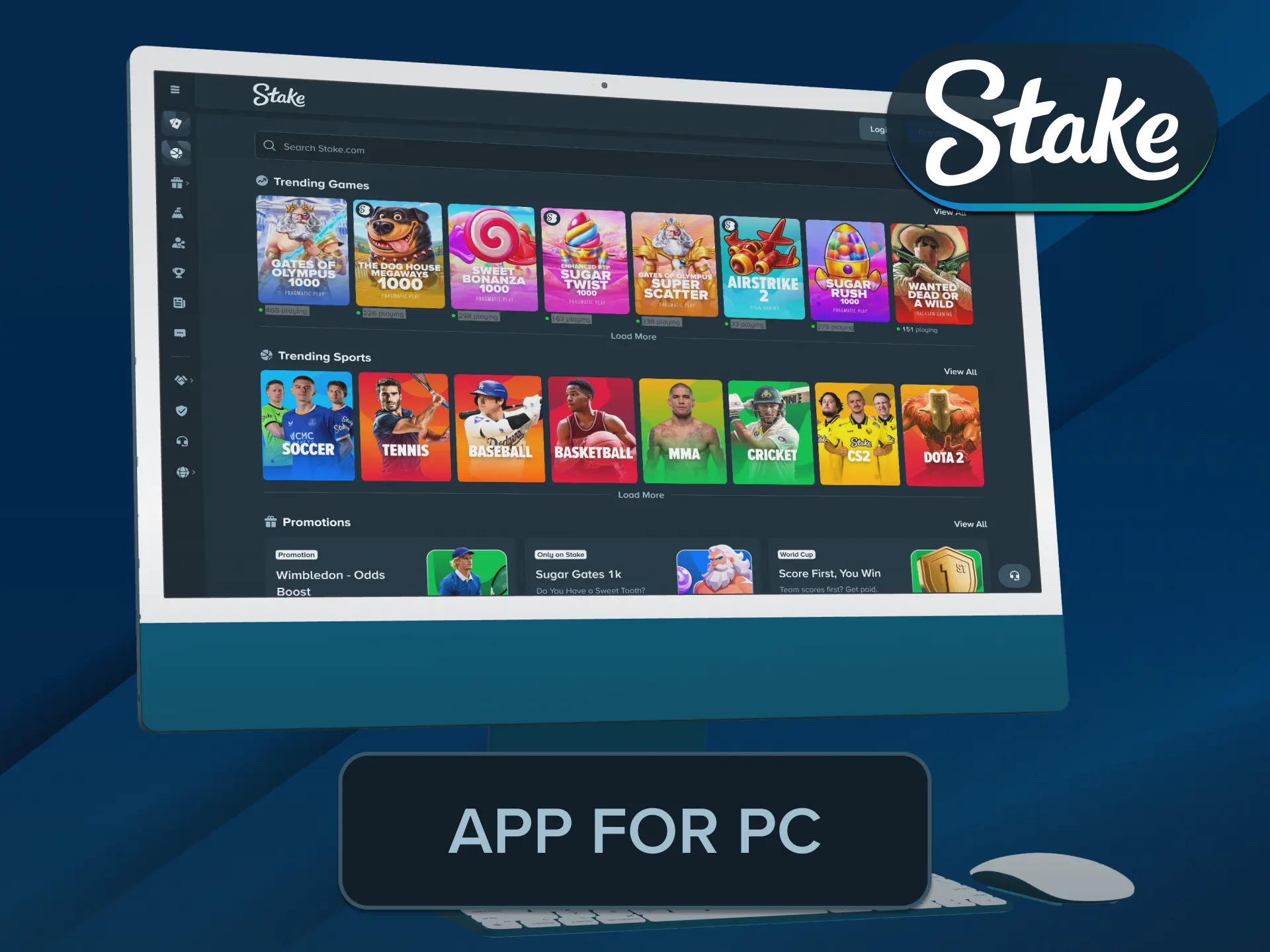 Install the custom desktop software parallel with your mobile Stake App.