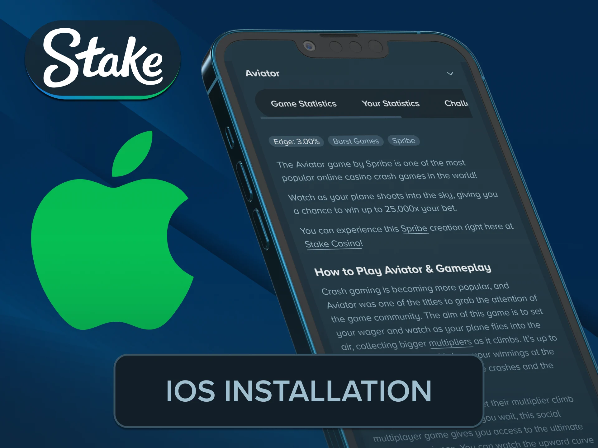 Set up the responsive mobile web shortcut for Stake Aviator apple.