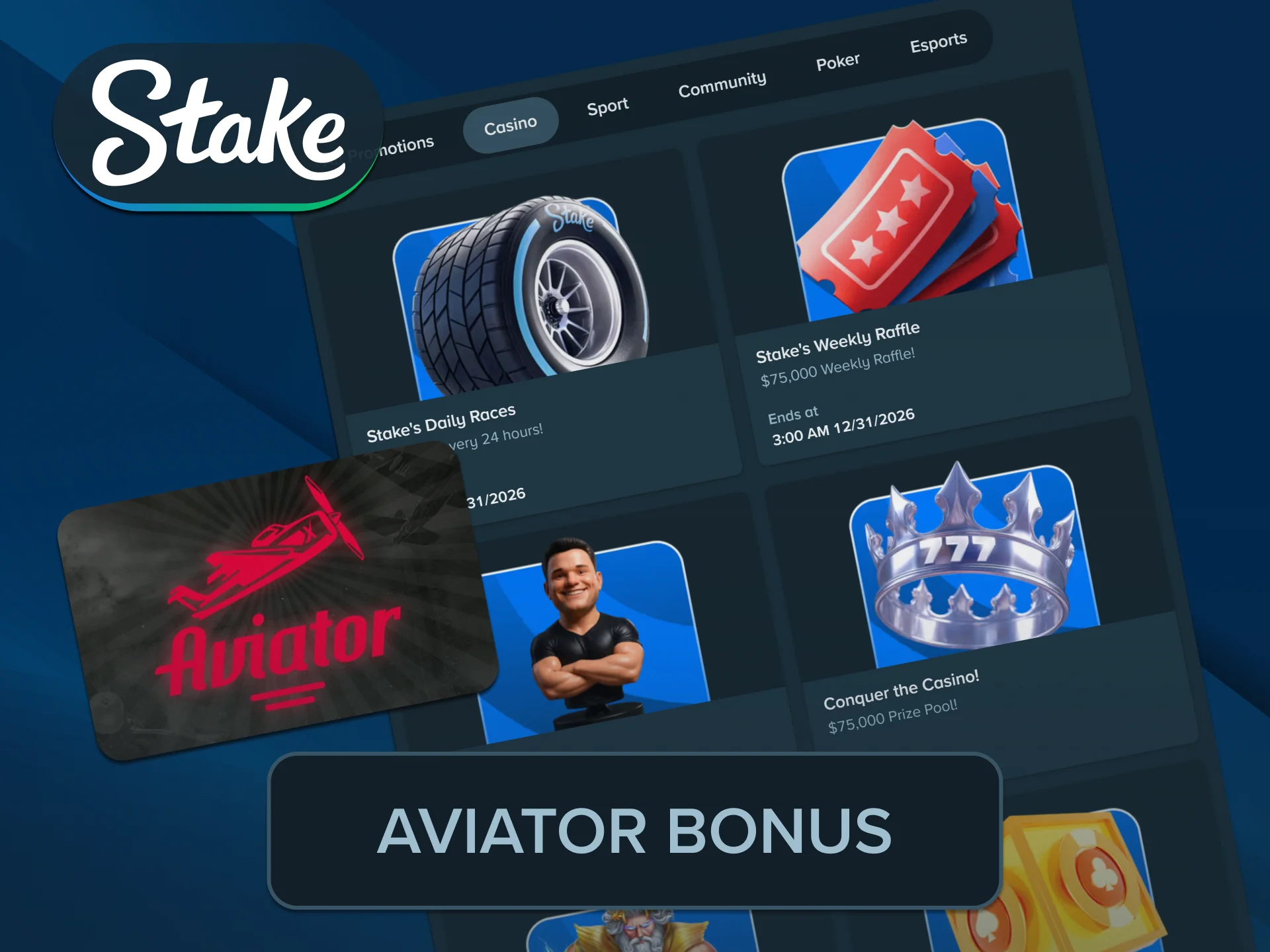 Claim exclusive site promotions designed to boost your Stake Aviator session.