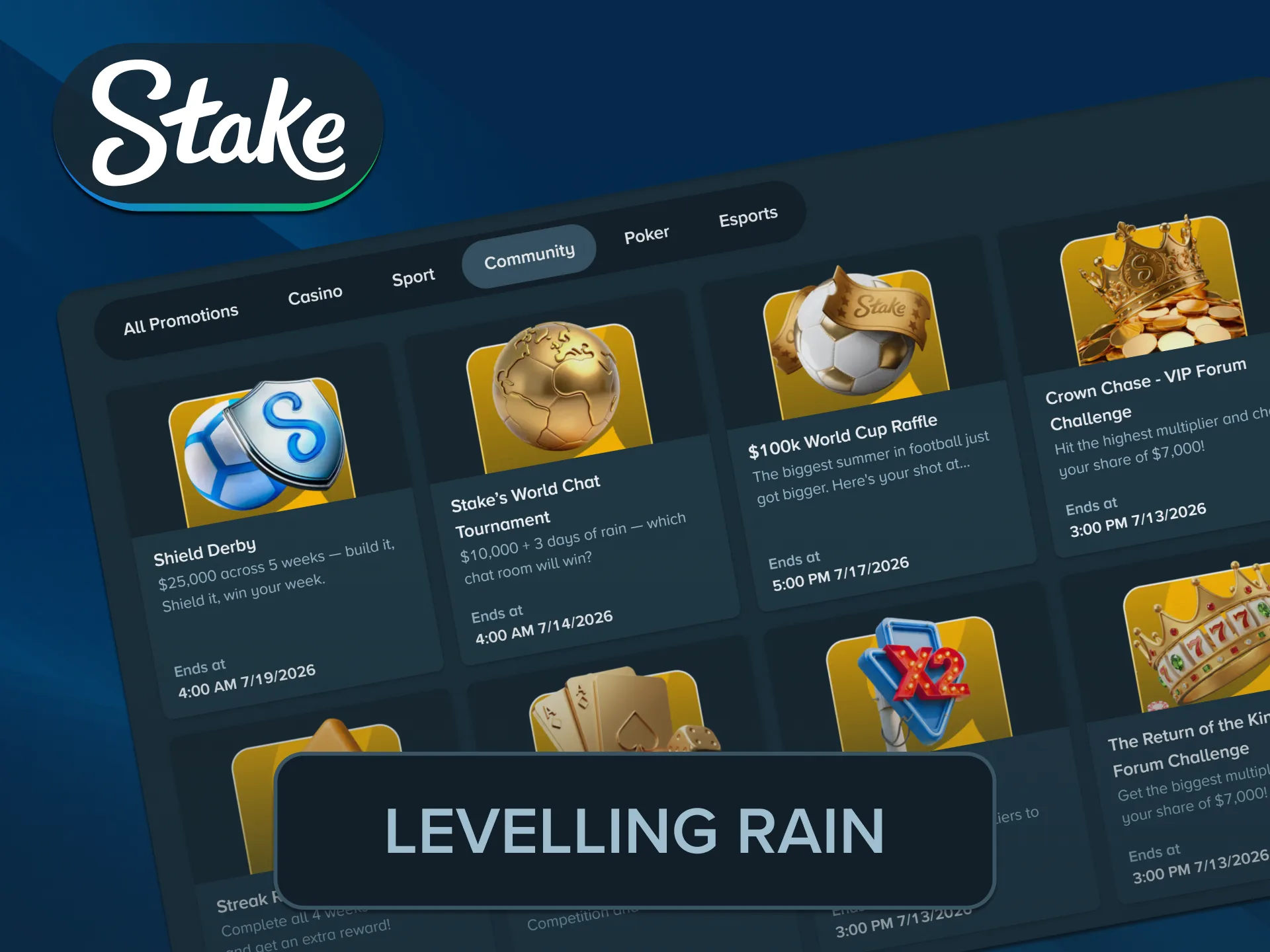 Earn random free crypto distributions checking your personal Stake Bonus tier.