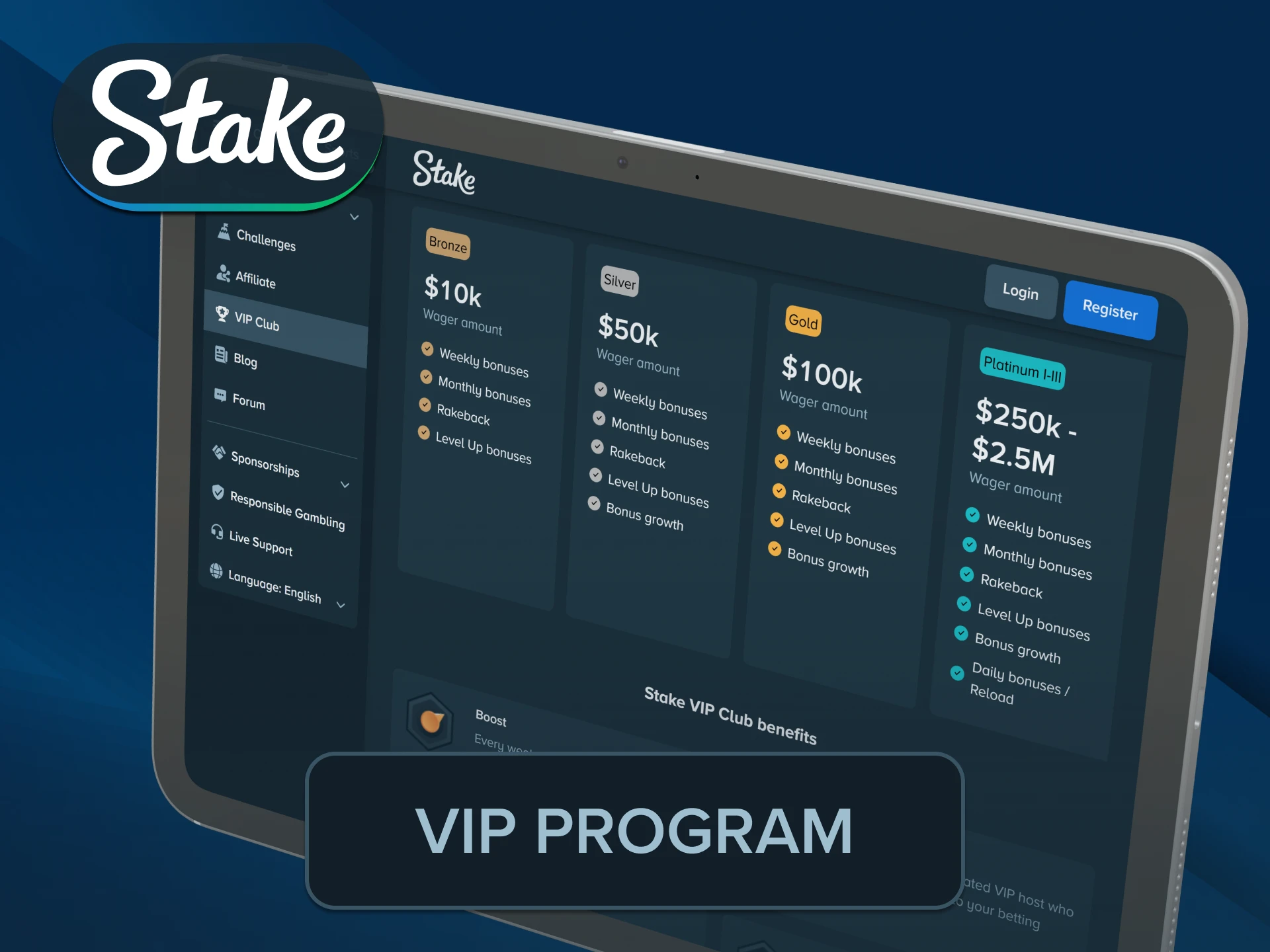 Join the elite customer club to secure maximum Stake Bonus points.