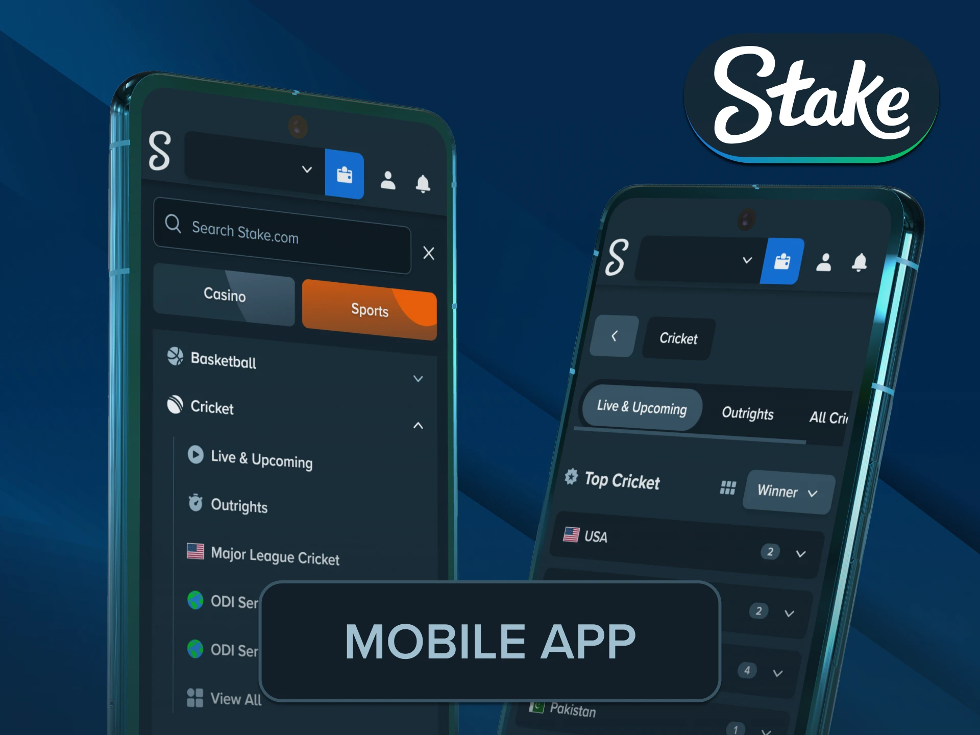 Wager on major sports leagues using portable mobile Stake Cricket tools.