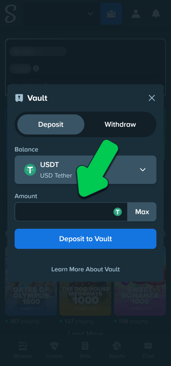 Specify your preferred transactional value applying these Stake Deposit instructions steps.