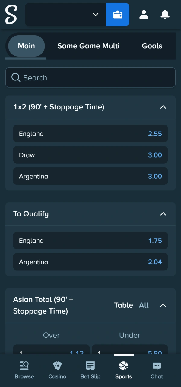 Select your target championship odds list exploring how to start football betting Stake.