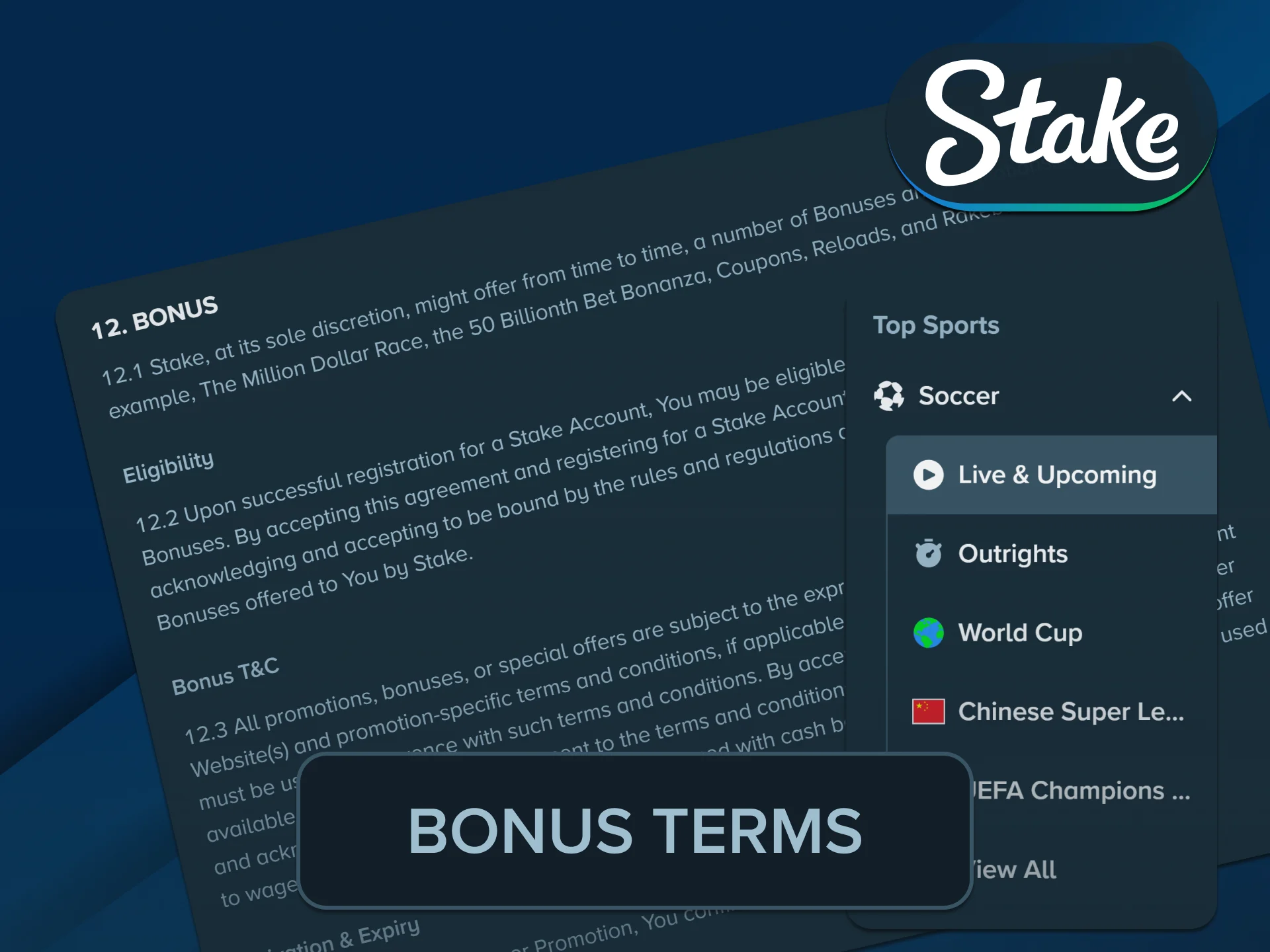 Study the mandatory turnover requirements for your active promotional Stake Football funds.