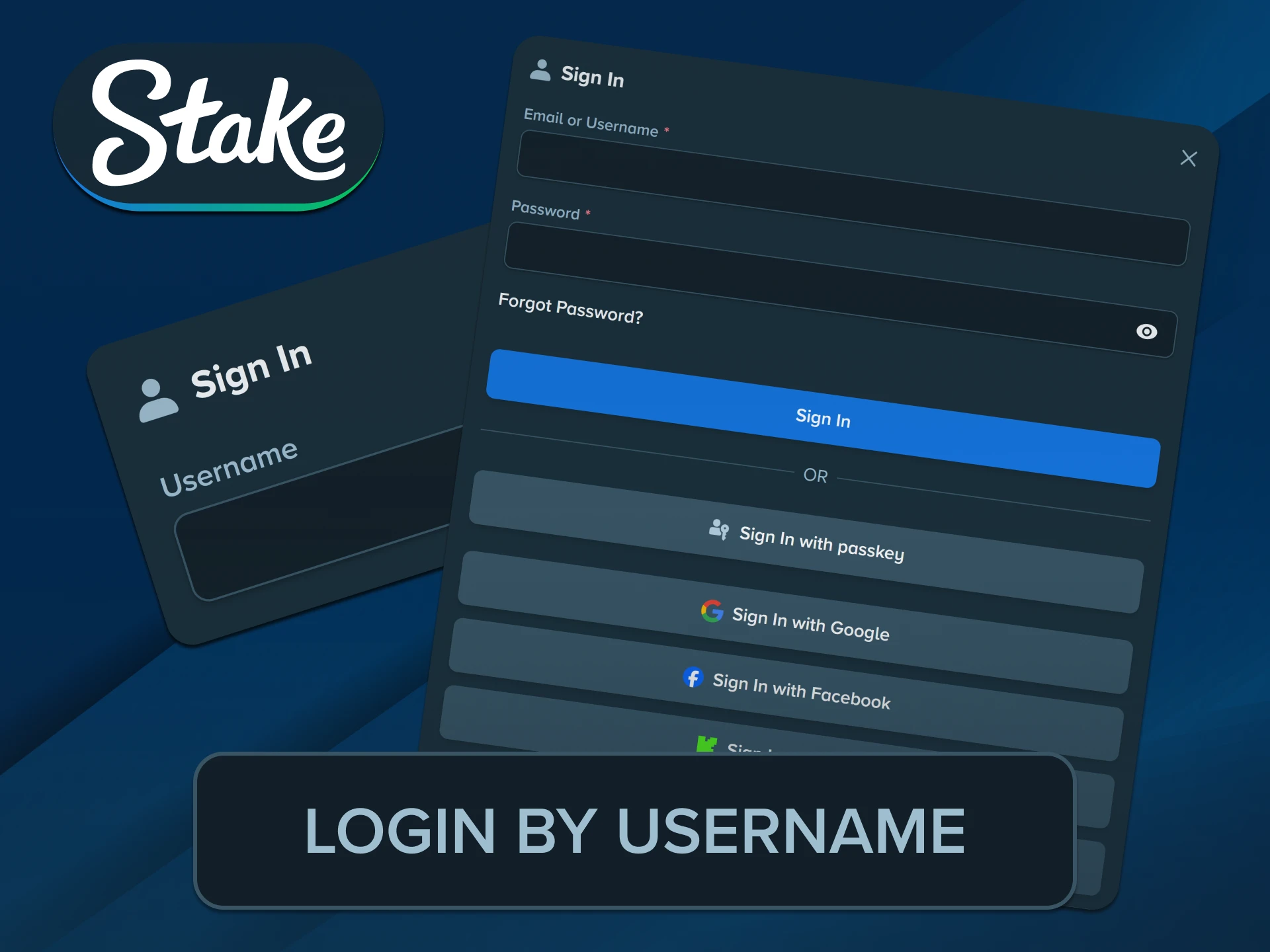 Input your unique account moniker for completing the secure Stake Login.