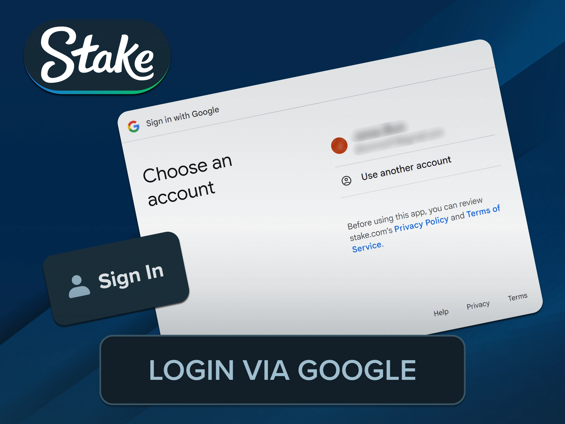 Use your linked social network profile to execute your Stake Login.