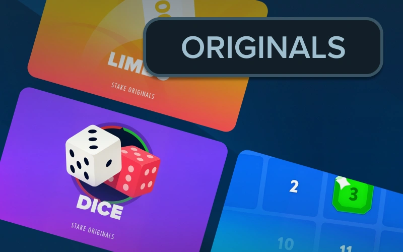 Launch provably fair blockchain options in Stake online casino section tabs.