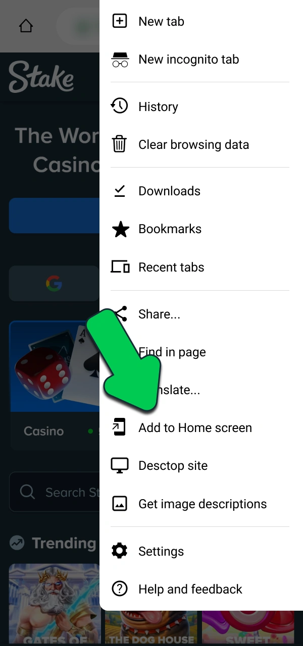 Save the mobile shortcut utility on how to register on Stake app.
