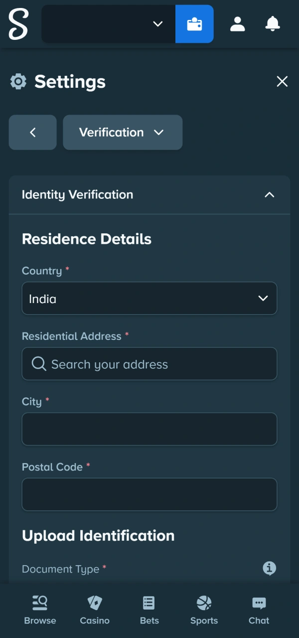Provide valid residential utility papers on how to verify account Stake.