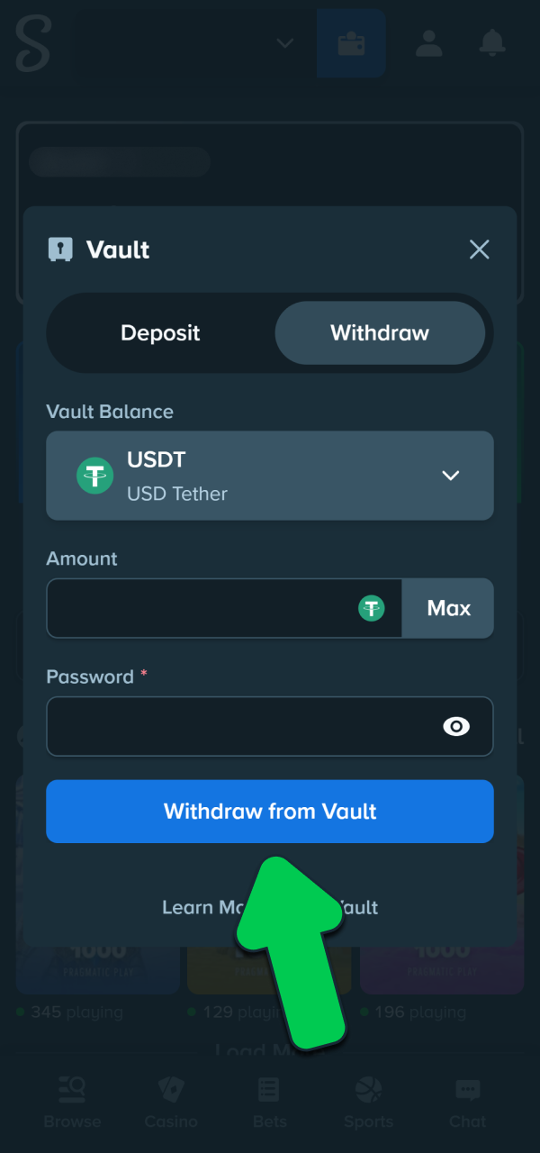 Send your final payment ticket to withdraw money from Stake safely.